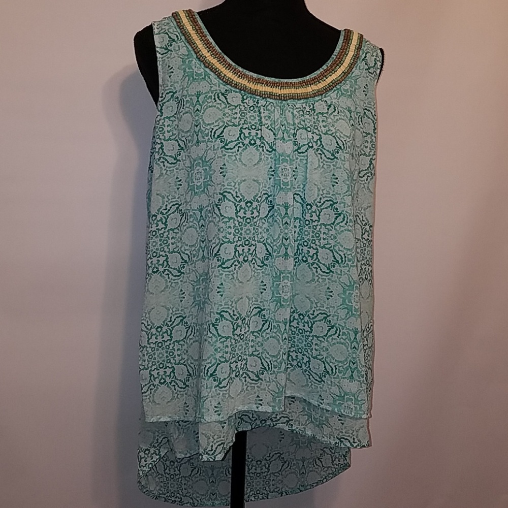 Maurices XL Beaded Neckline Sleeveless Top